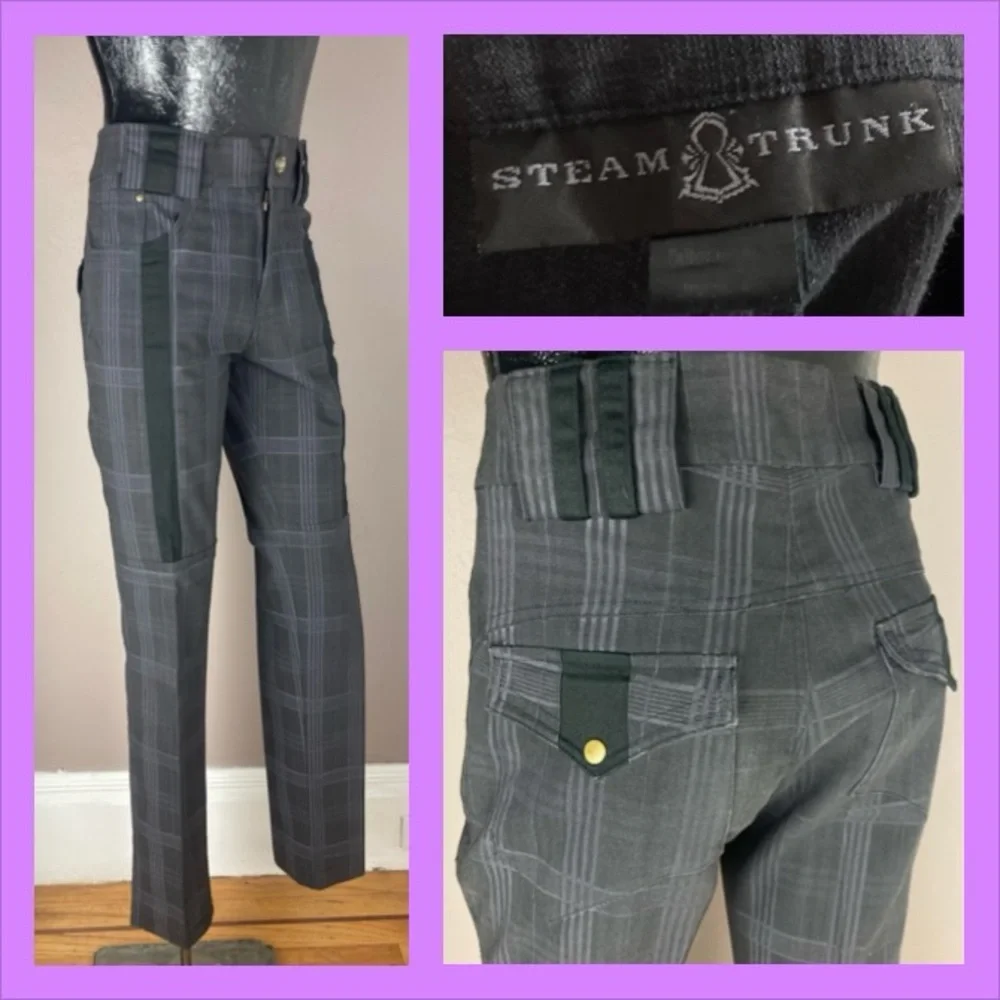 Steam Trunk Plaid Steampunk Pants - Picture 1 of 16
